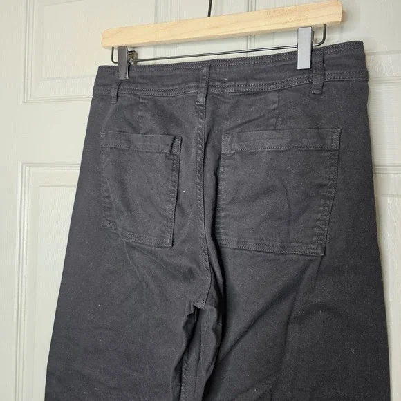 Antonio Melani Alexandra Twill High Rise Wide Leg Raw Hem Cropped Chino Pant 8 - Picture 7 of 11